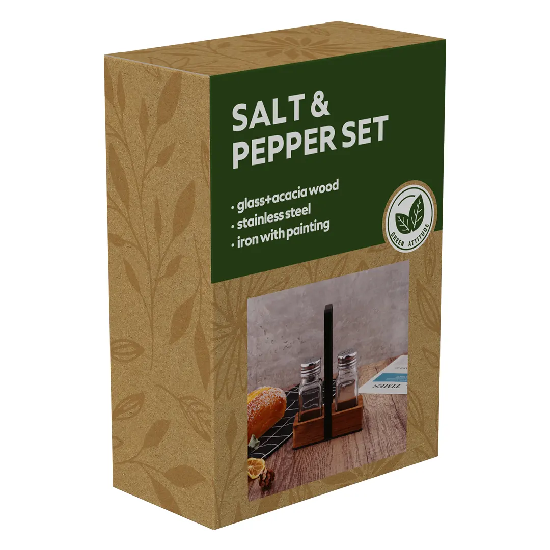 GARLIC, set za so i biber, braon