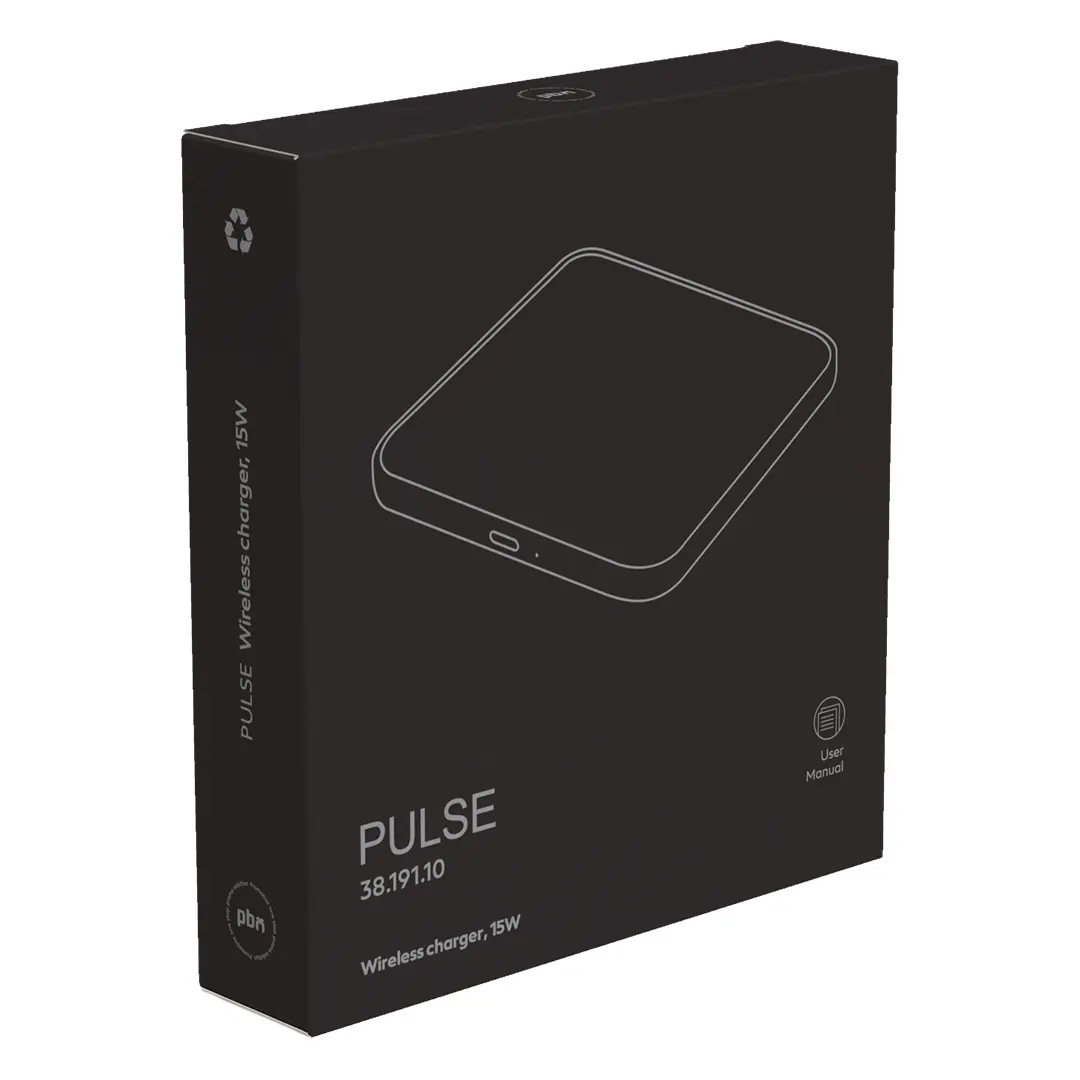 PULSE, bežični punjač, 15w, crni