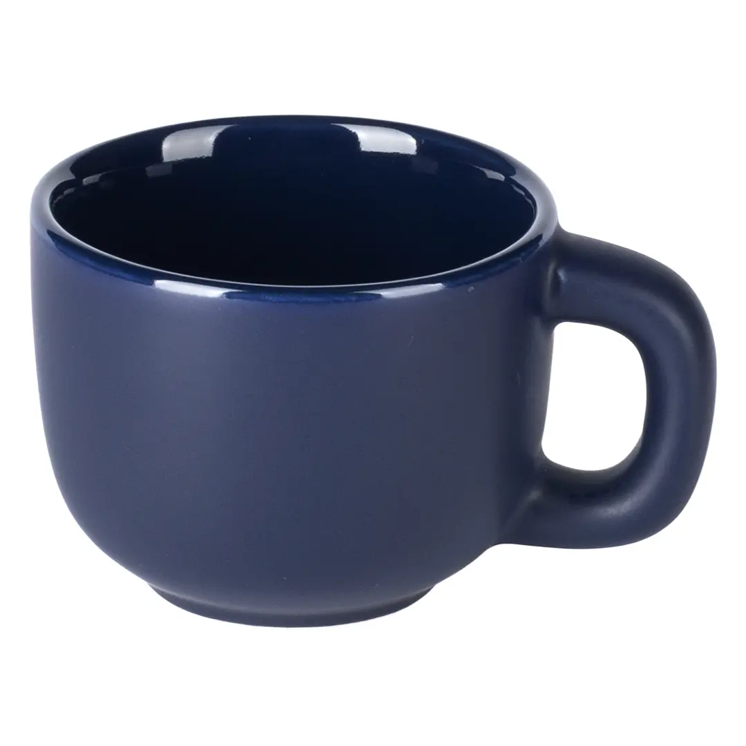TOTEM MINI, set od dve keramičke šolje za espresso sa tacnama, 2 x 85 ml, plavi