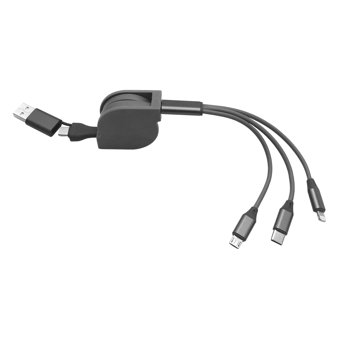 FLASH 60W 6IN1, usb type-c kabl za punjenje i prenos podataka, 6 u 1, 60w, sivi