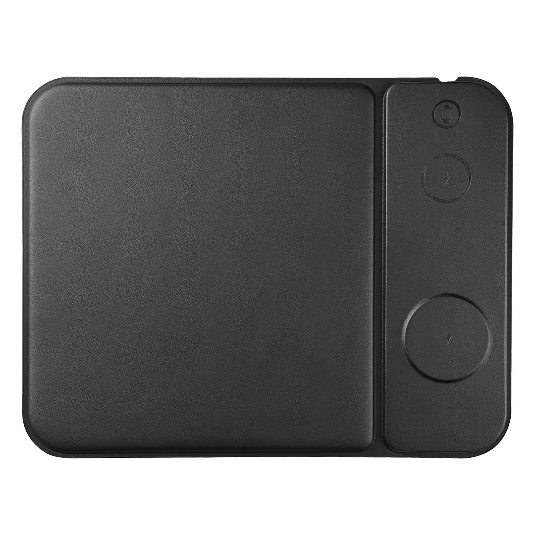 POINT PAD 3IN1, podloga za kompjuterskog miša i bežični punjač 15w, sa magnetom, crna
