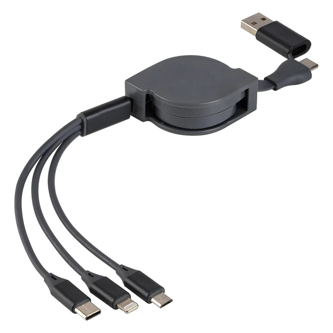 FLASH 60W 6IN1, usb type-c kabl za punjenje i prenos podataka, 6 u 1, 60w, sivi