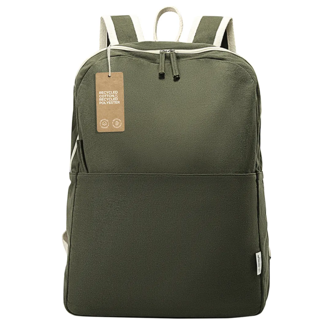 HERITAGE, ranac od recikliranog pamuka, 280 g/m2, maslinasti