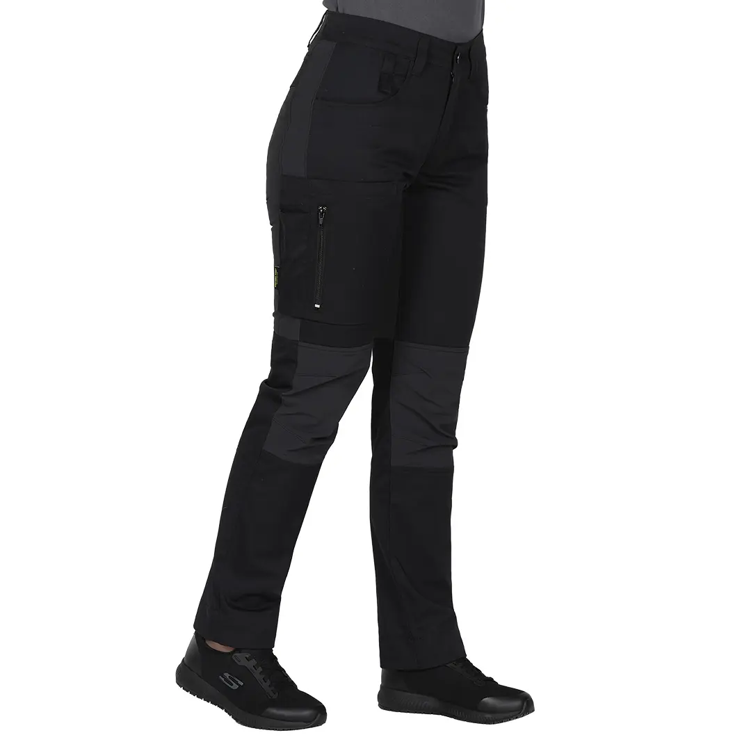 ROVER WOMEN, ženske servisne radne pantalone sa elastinom, crne