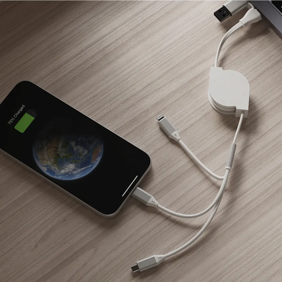 FLASH 60W 6IN1, usb type-c kabl za punjenje i prenos podataka, 6 u 1, 60w, beli