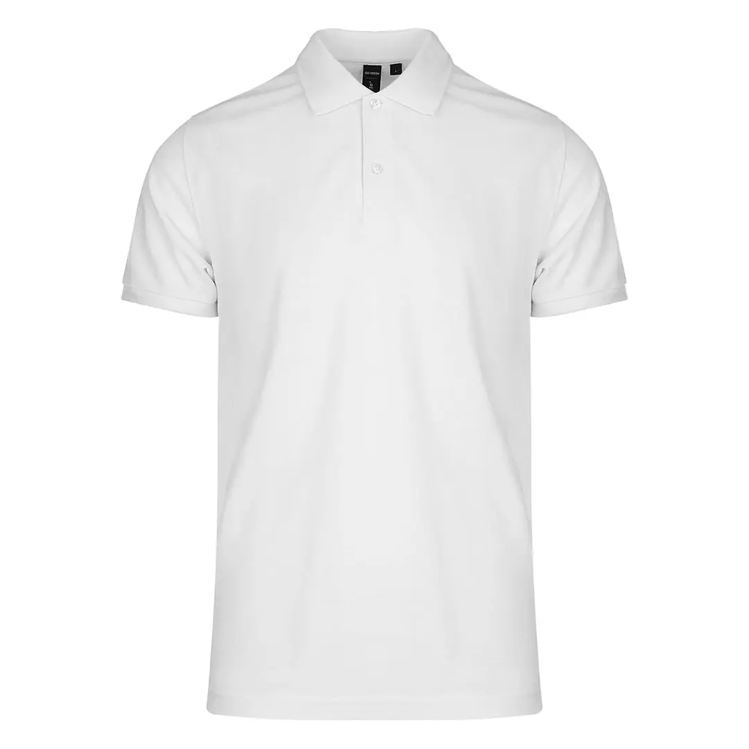 GO GREEN, polo majica, 180 g/m2, bela