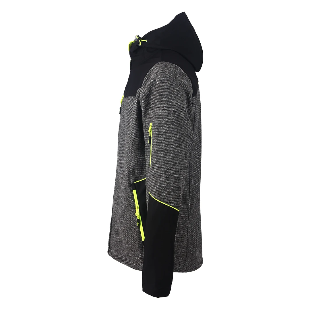 PANTHER GREY JACKET, softshell jakna sa kapuljačom, neon žuta