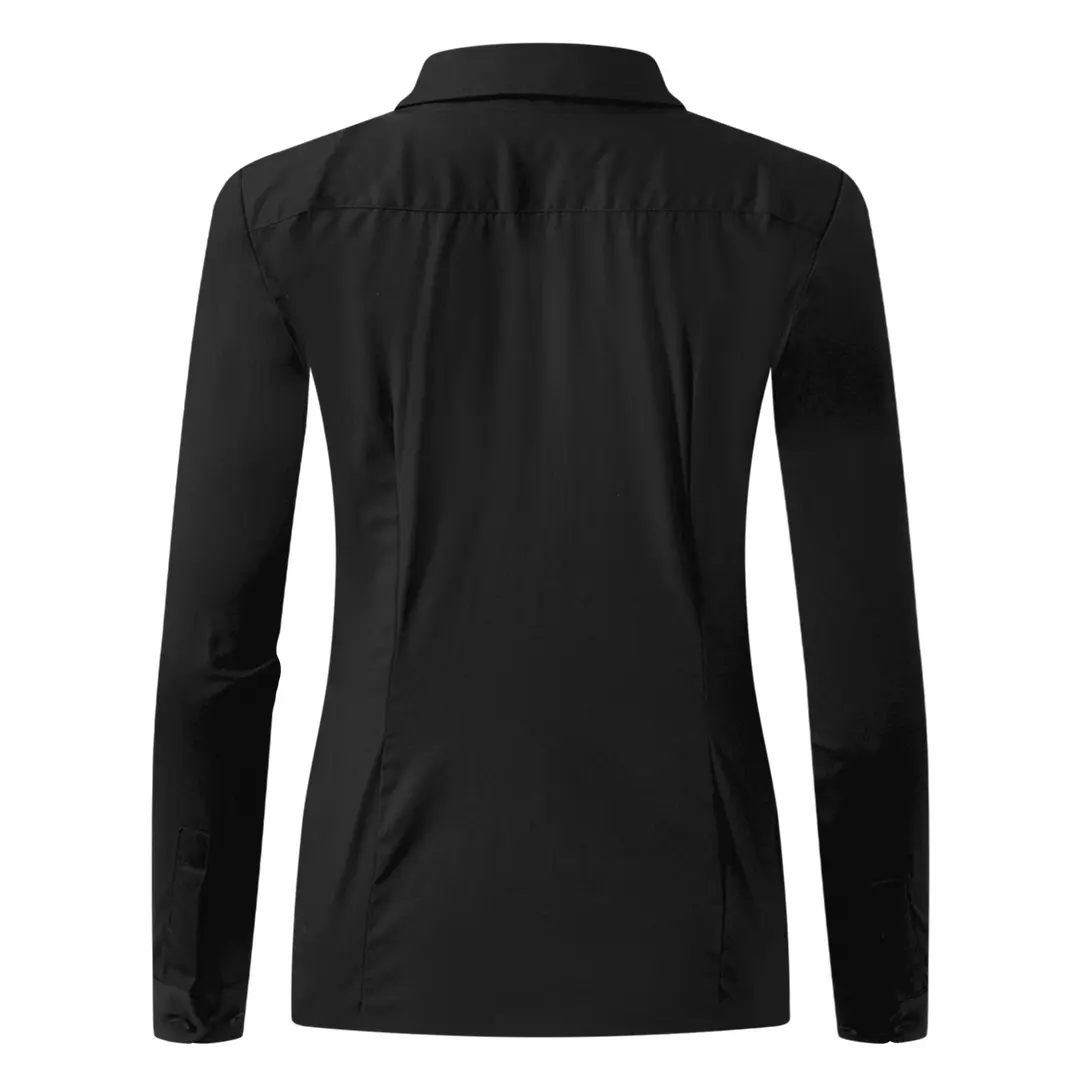 COMFORT LSL WOMEN, ženska pamučna košulja dugih rukava, crna