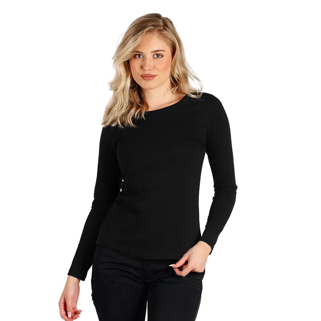 TARGET LSL LADY, ženska pamučna majica dugih rukava, 160 g/m2, crna