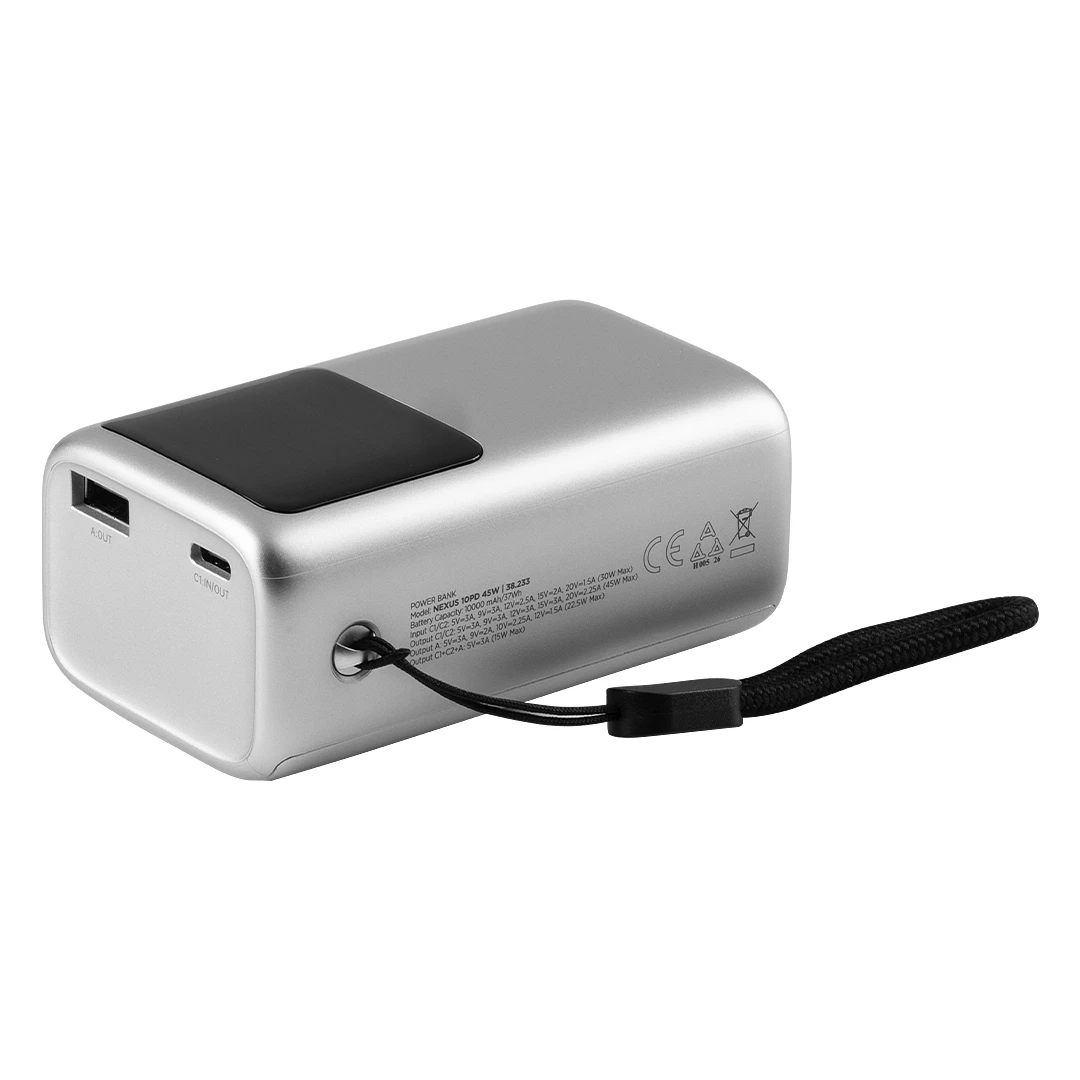 NEXUS 10PD 45W, pomoćna baterija, 10.000 mah, 45 w, srebrni