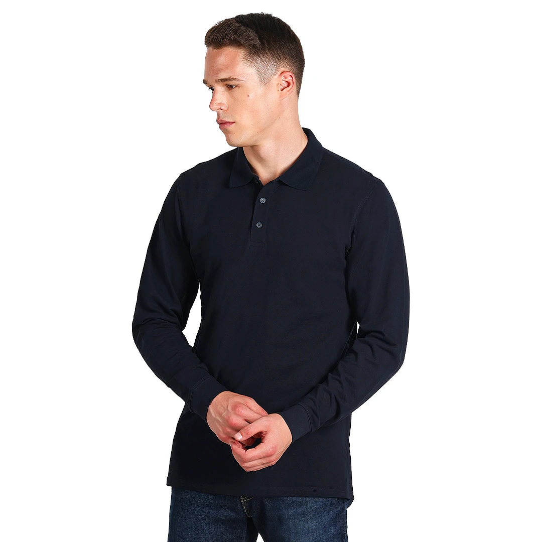 AZZURRO II LSL, pamučna polo majica dugih rukava, 180 g/m2, plava