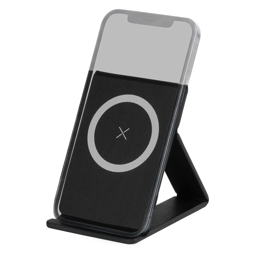 MAXWELL, sklopivi držač za telefon i bežični punjač, 15w, sa magnetom, crni