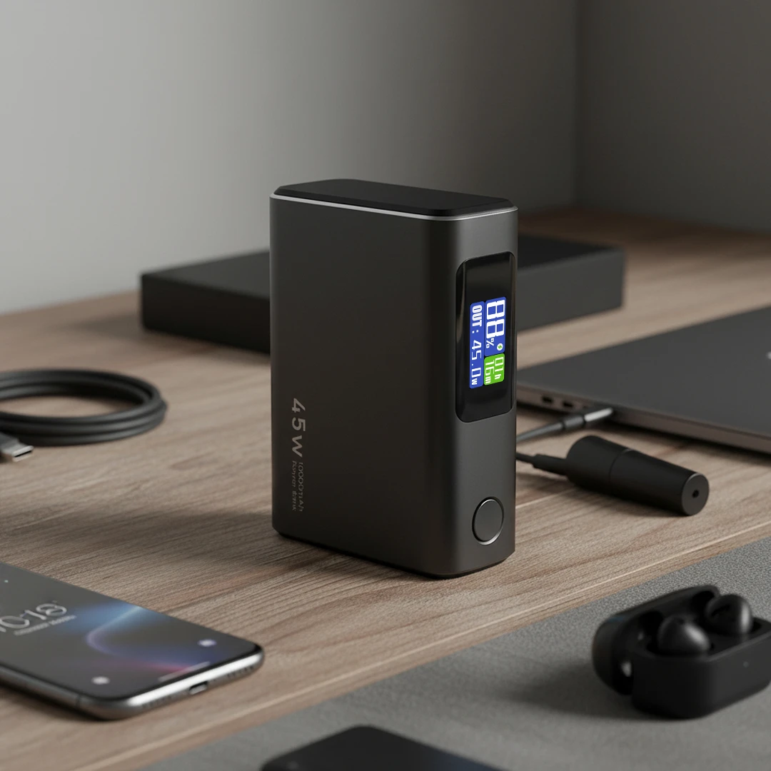 VIRTUS 10PD 45W, pomoćna baterija za laptop, 10.000 mah, 45w, tamno siva