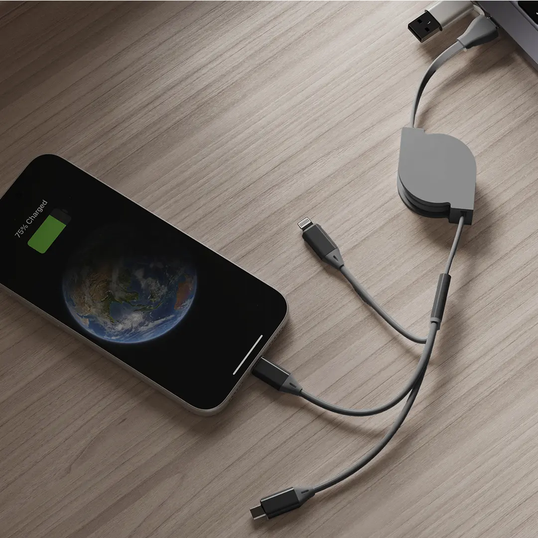 FLASH 60W 6IN1, usb type-c kabl za punjenje i prenos podataka, 6 u 1, 60w, sivi