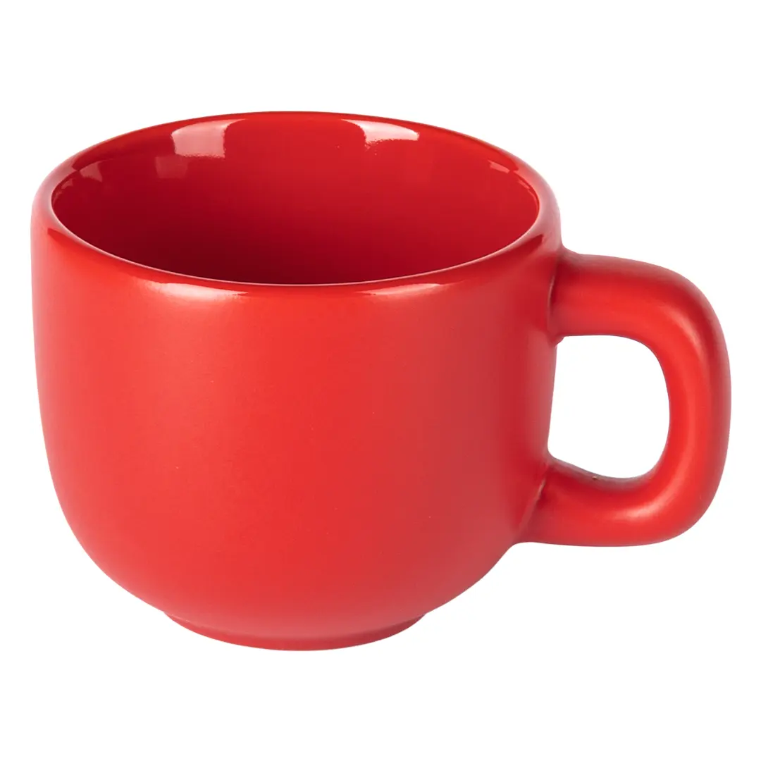 TOTEM MINI, set od dve keramičke šolje za espresso sa tacnama, 2 x 85 ml, crveni