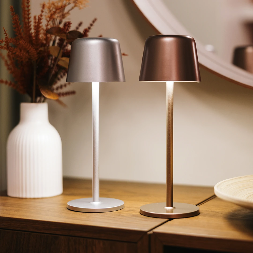 TALYA, led stona lampa, roze zlatna