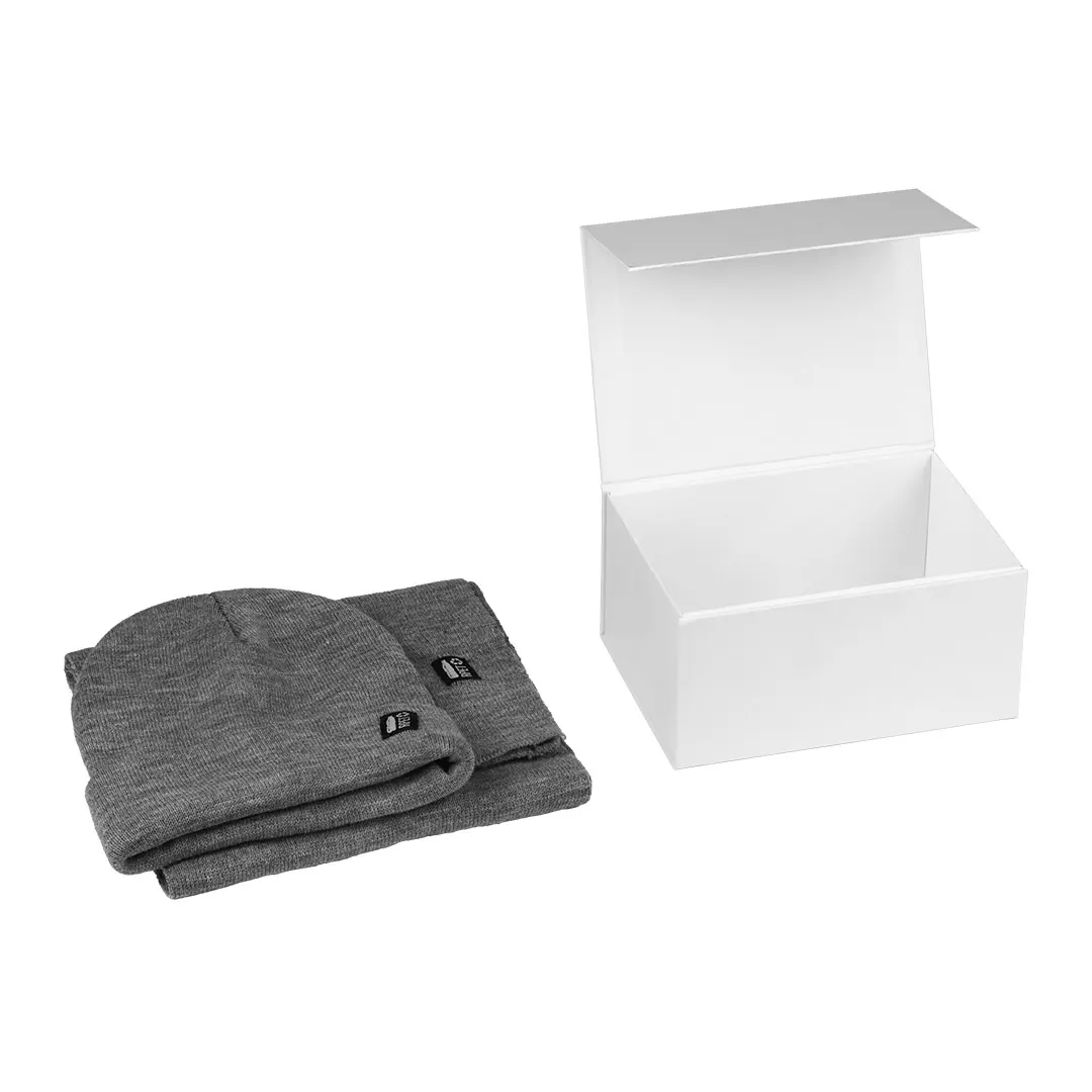 NORDIC SET, zimska kapa i šal, sivi