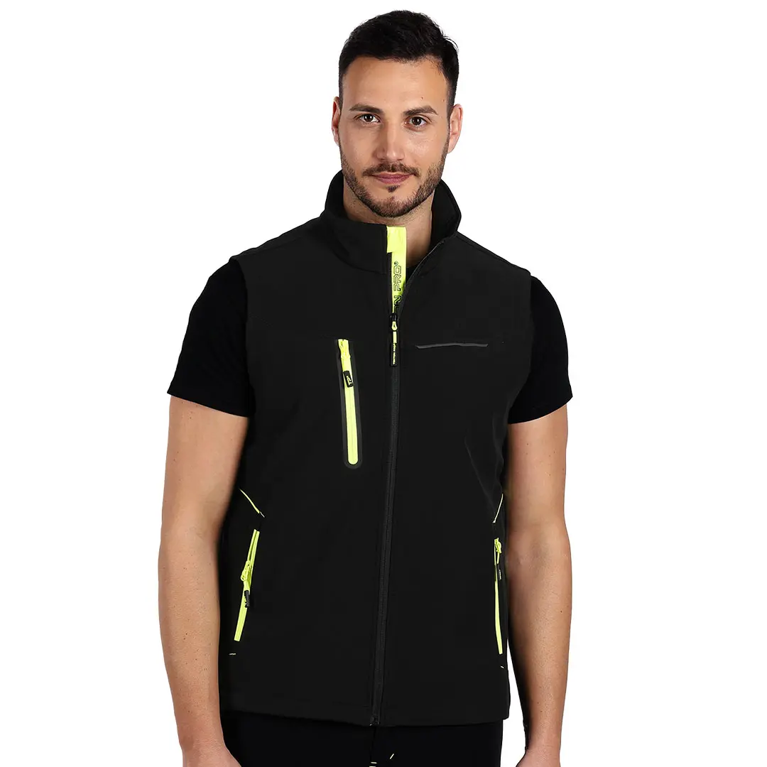 PANTHER VEST, softshell prsluk, neon žuti