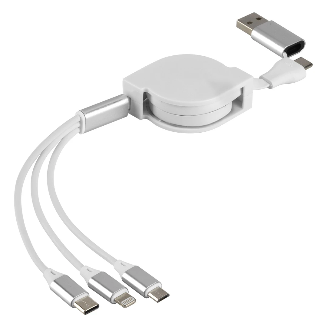 FLASH 60W 6IN1, usb type-c kabl za punjenje i prenos podataka, 6 u 1, 60w, beli
