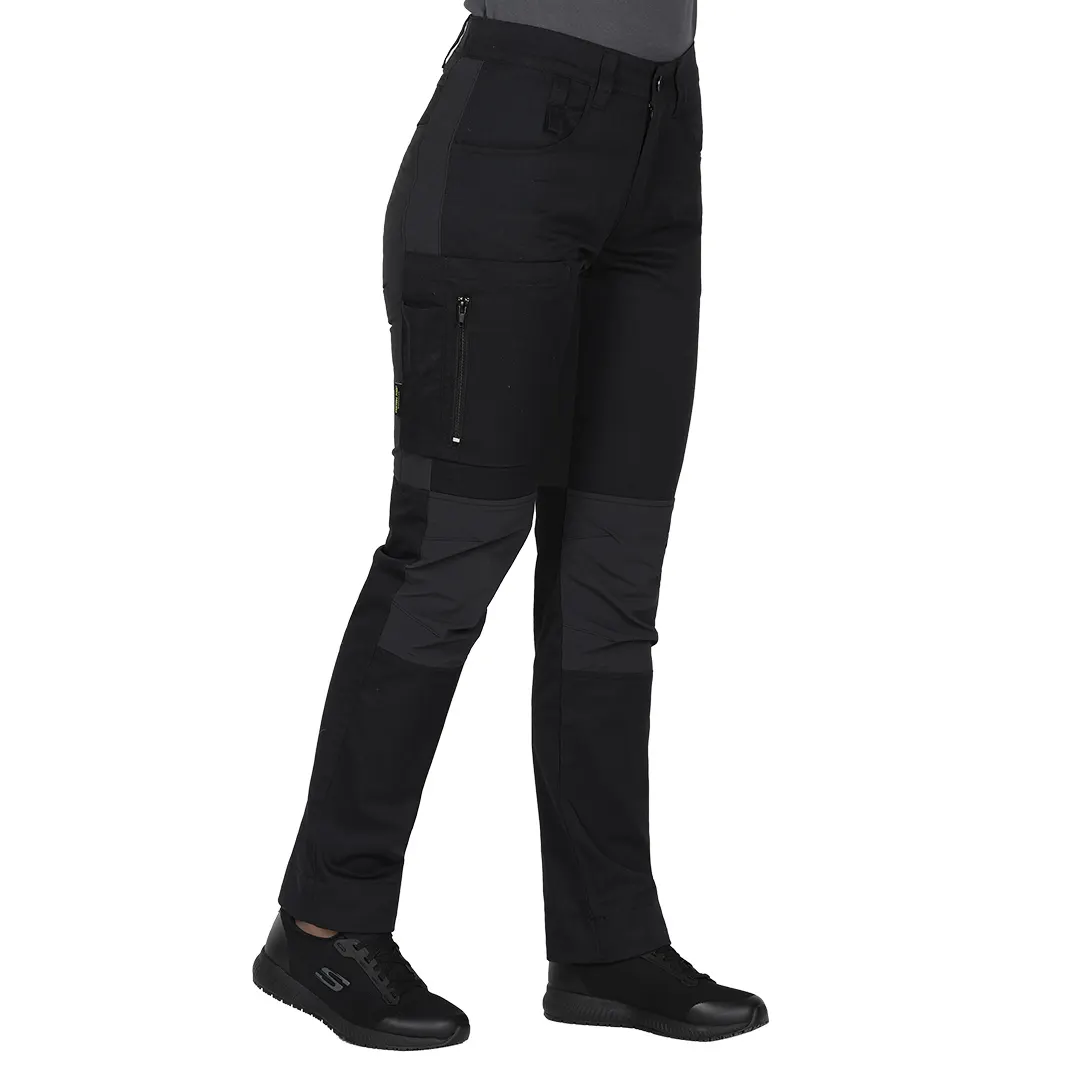 ROVER WOMEN S, ženske servisne radne pantalone sa elastinom, crni