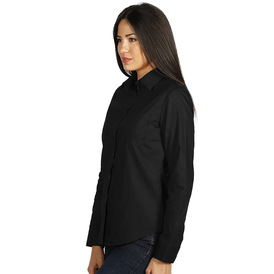 COMFORT LSL WOMEN, ženska pamučna košulja dugih rukava, crna