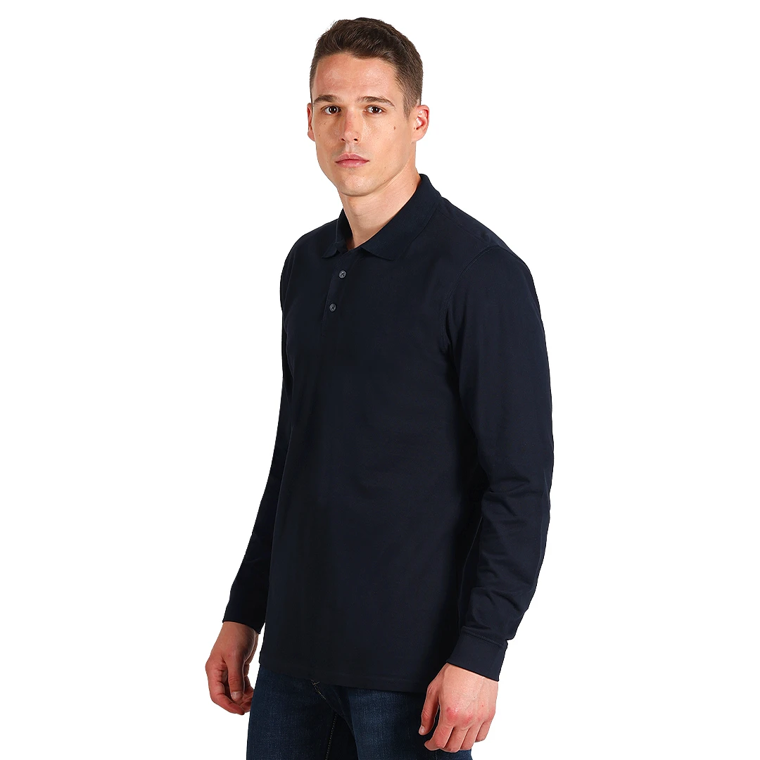 AZZURRO II LSL, pamučna polo majica dugih rukava, 180 g/m2, plava