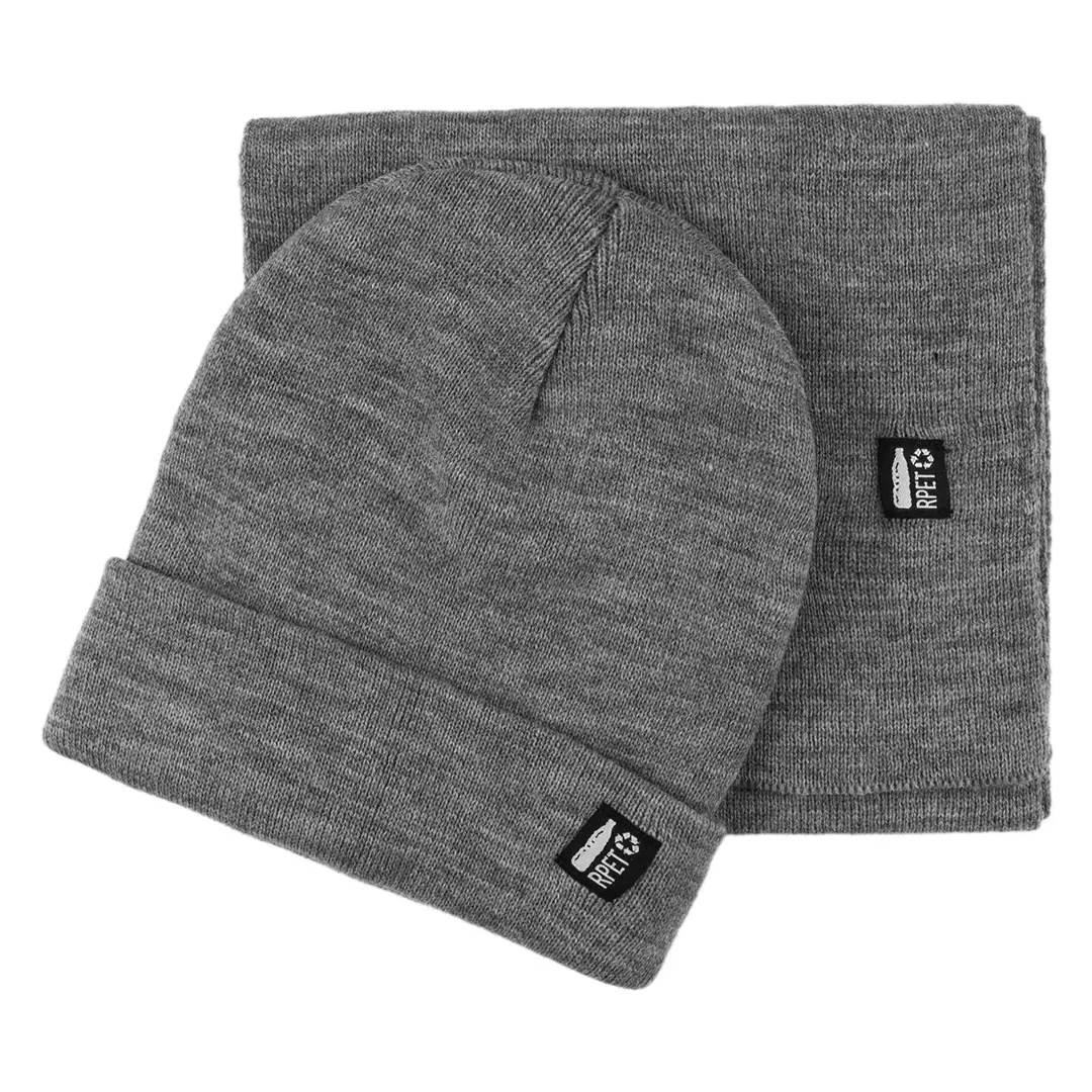 NORDIC SET, zimska kapa i šal, sivi
