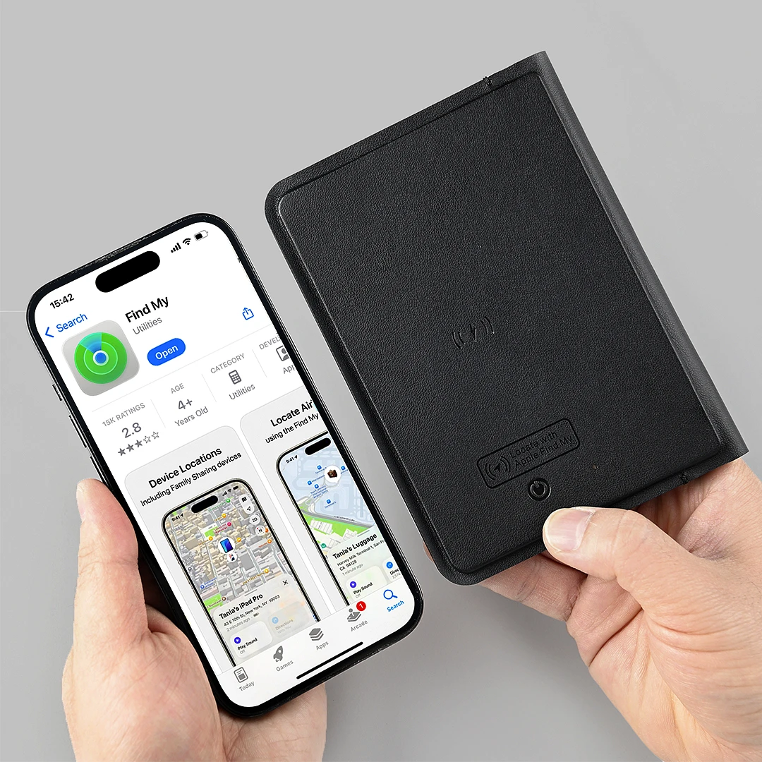 PASSPORT FINDER, find my futrola za pasoš sa funkcijom lociranja, crna
