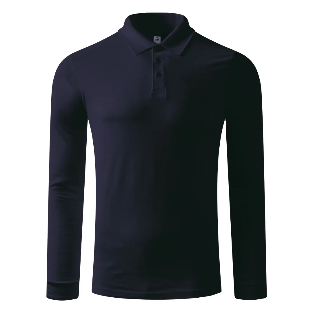 AZZURRO II LSL, pamučna polo majica dugih rukava, 180 g/m2, plava