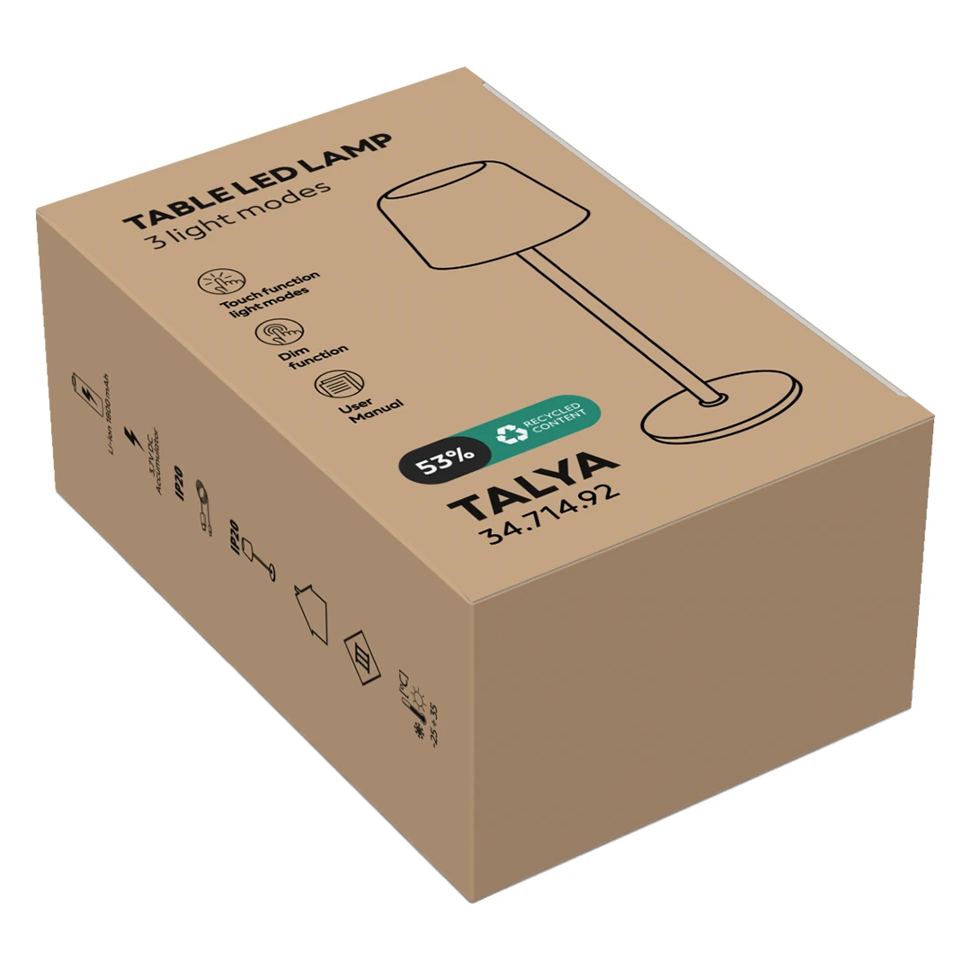 TALYA, led stona lampa, roze zlatna