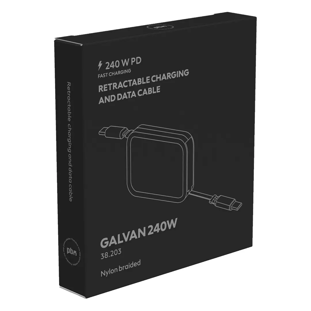 GALVAN 240W, type-c kabl za punjenje i prenos podataka, 240w, crni